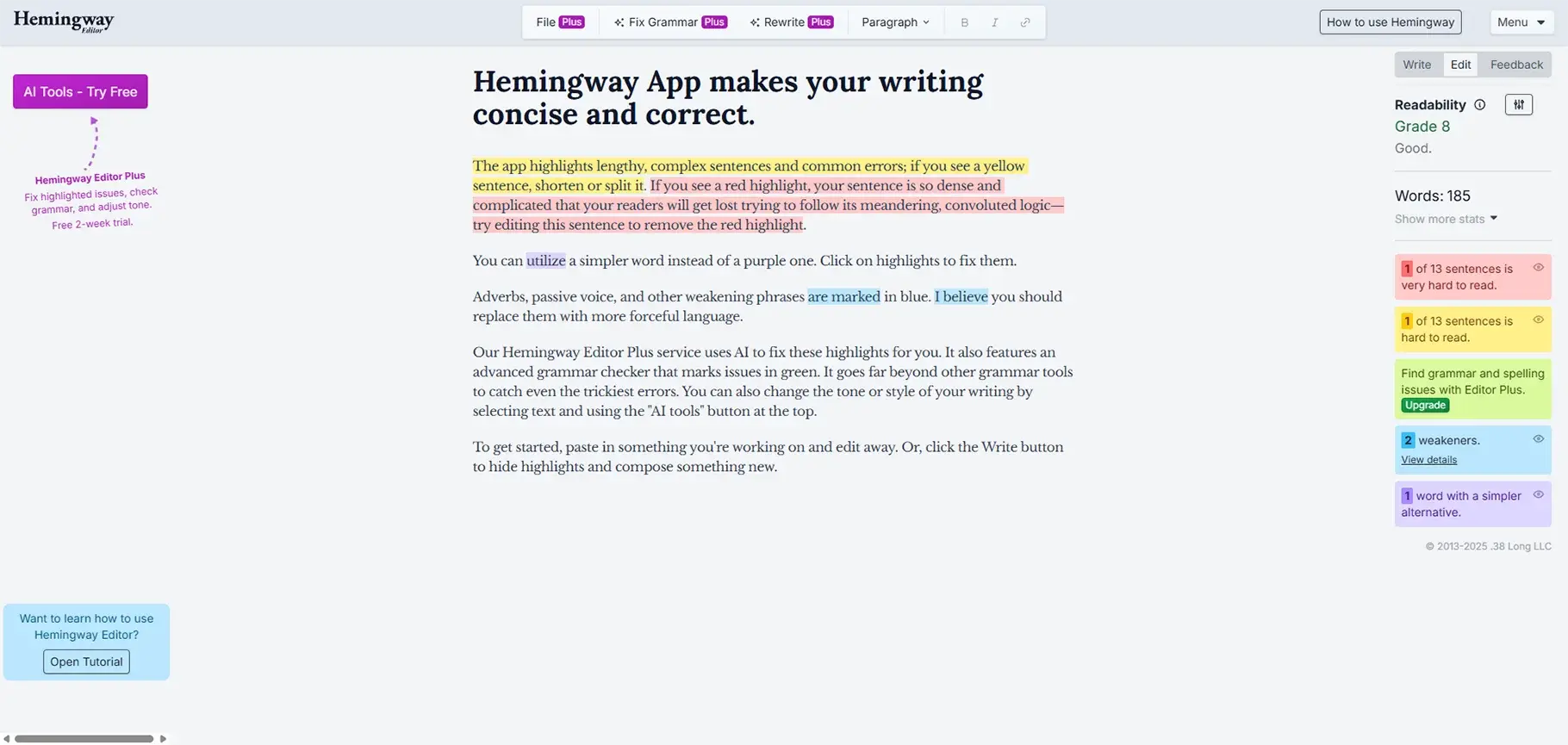 Hemingway App