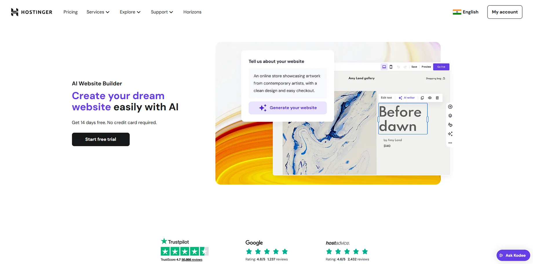 Hostinger AI Website Builder