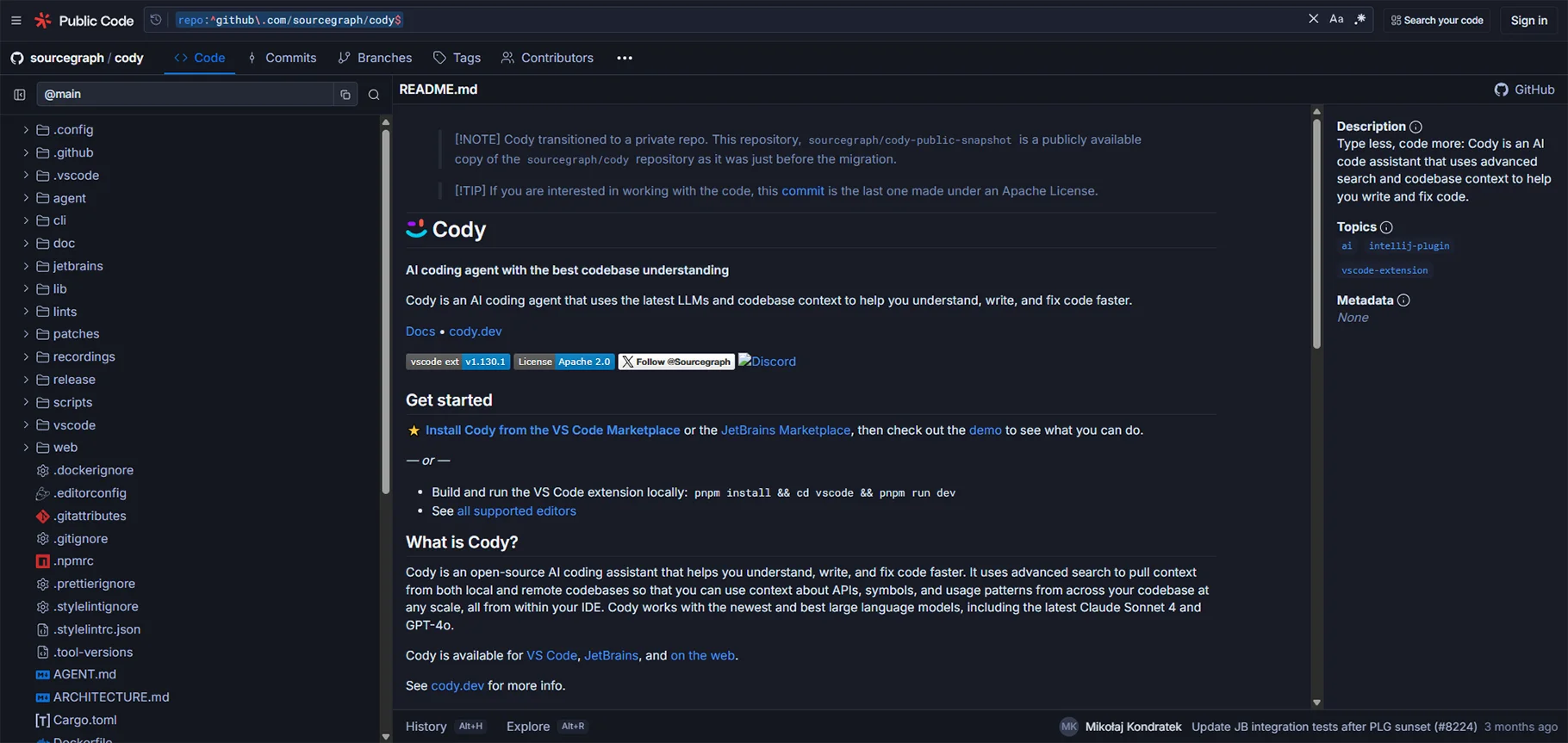 Sourcegraph Cody 