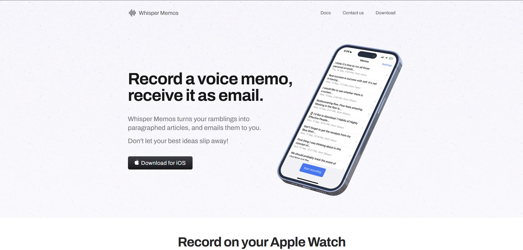 Whisper Memos
