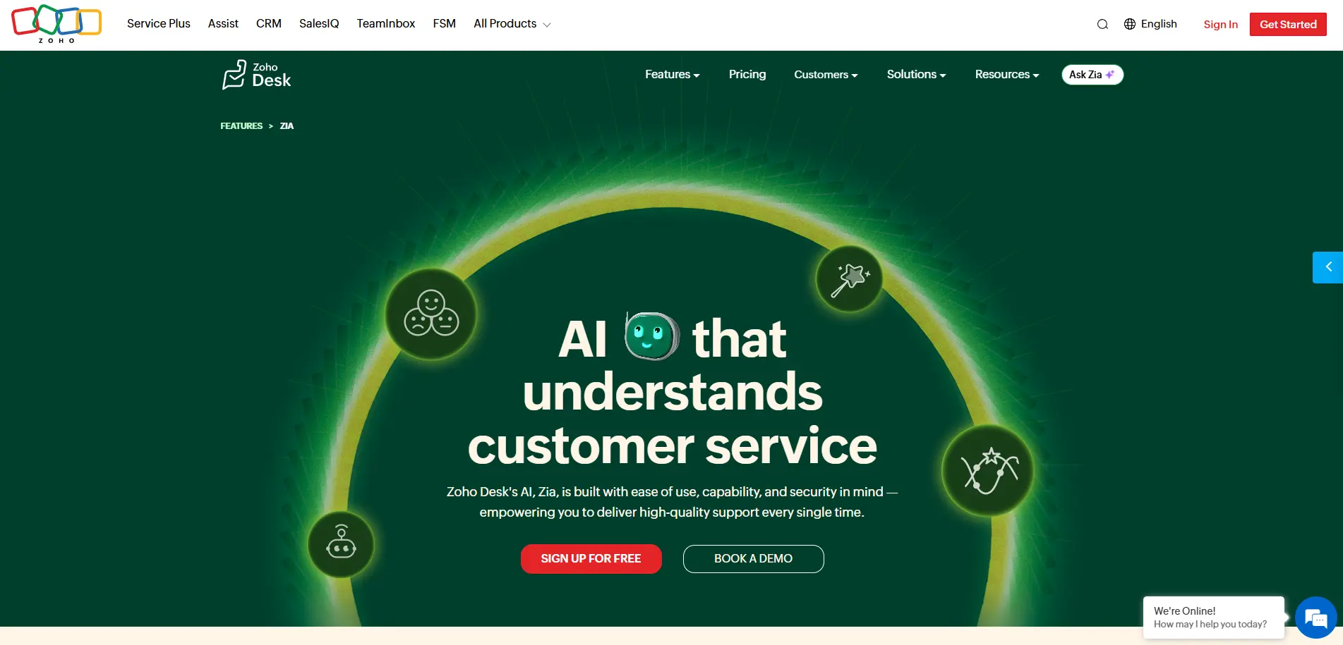 Zoho Desk (Zia AI)