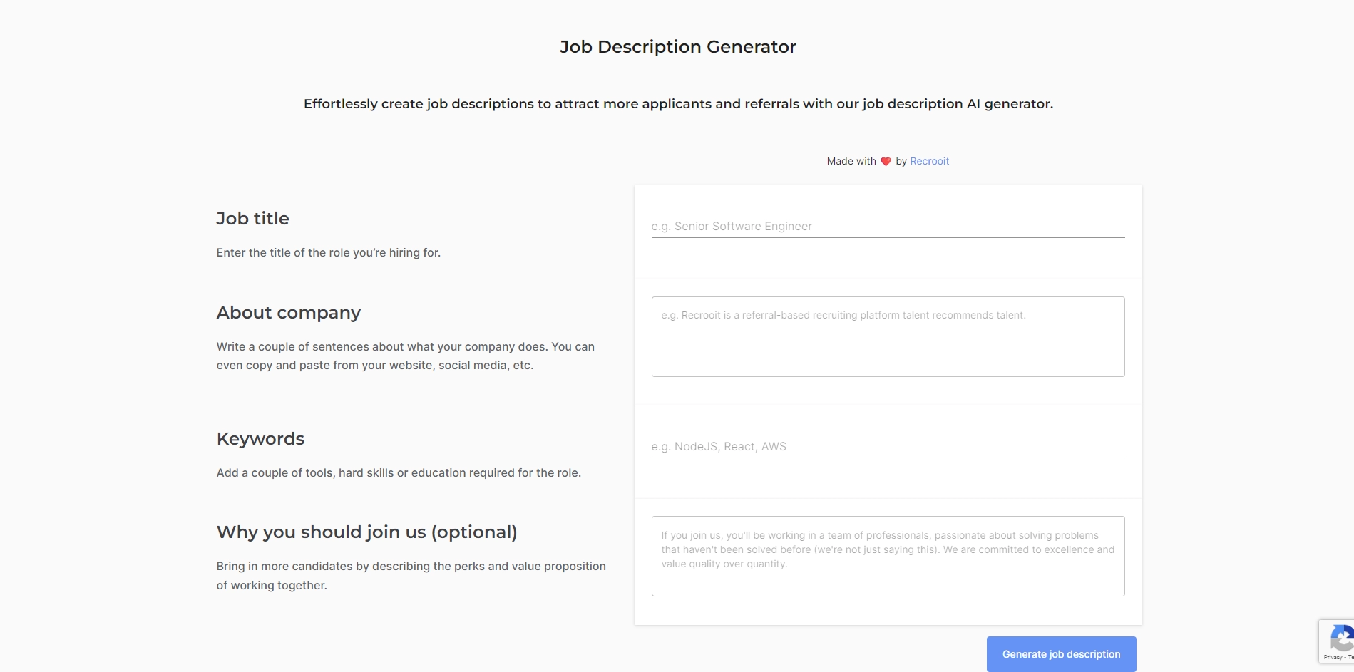 Job Description Generator