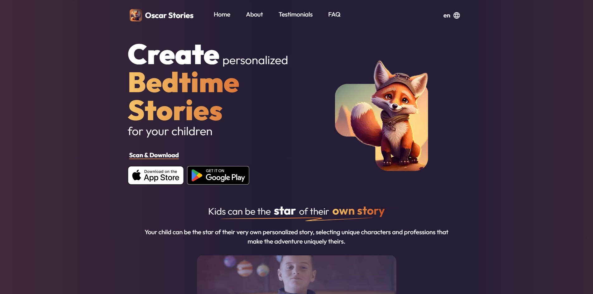 Oscar - bedtime story generator