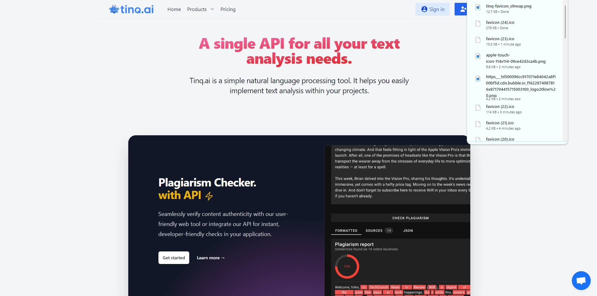 Tinq.ai - NLP API