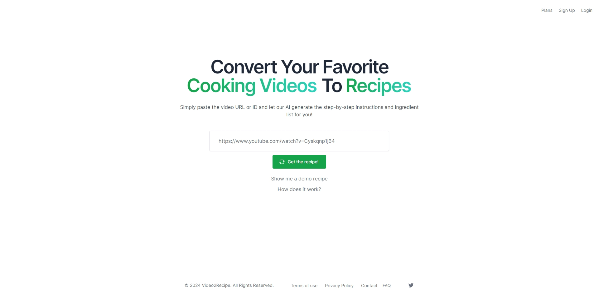 Video2Recipe AI